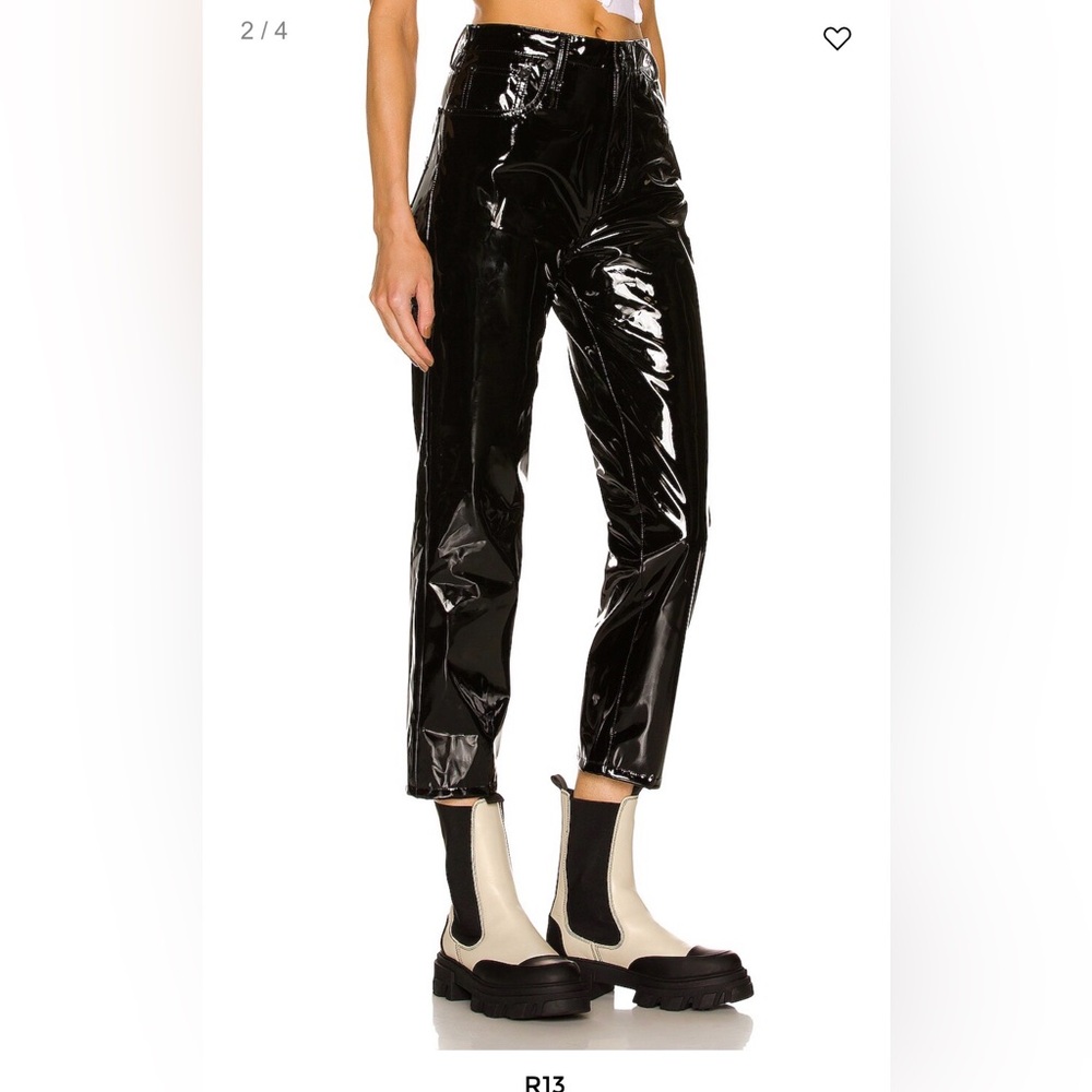 NWT R13 Shelley slim liquid black pants sz 29 $395